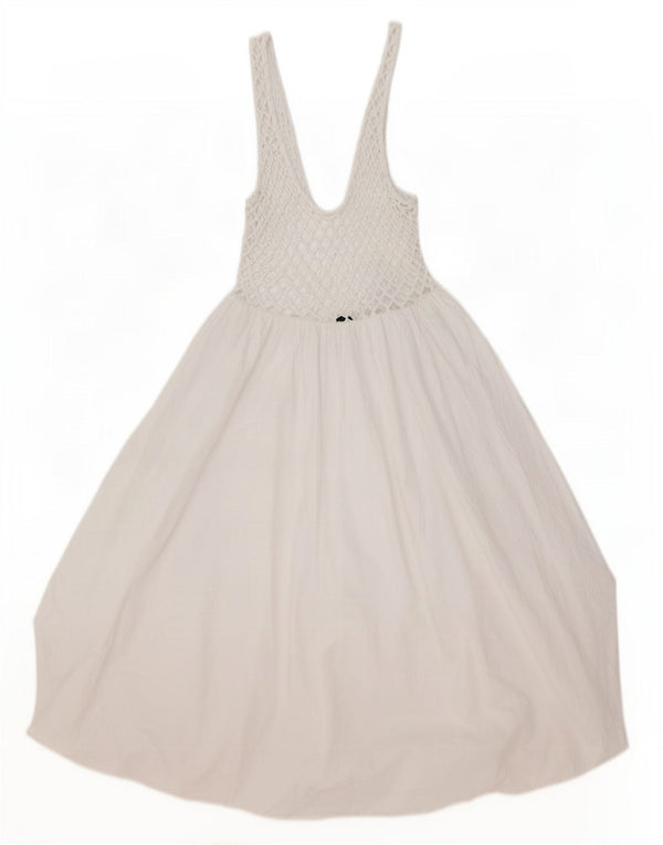 Vestido bolha feminino sem mangas Zara Reino Unido 14 grande branco