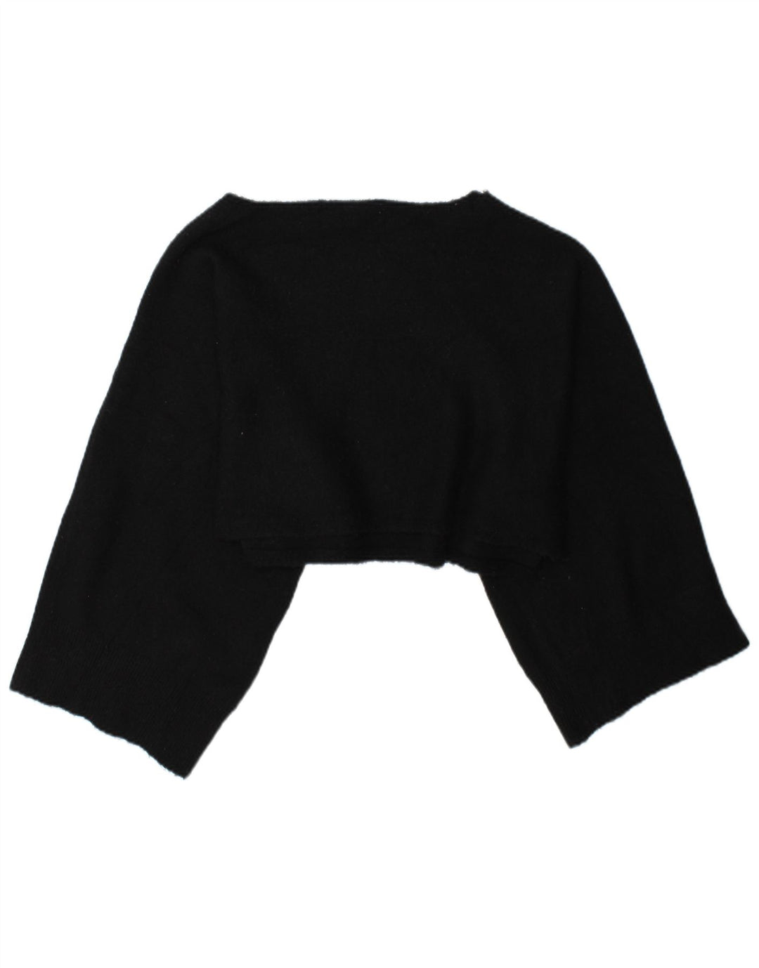 Zara Womens Crop Oversized Top Manga Longa Reino Unido 14 Médio Preto
