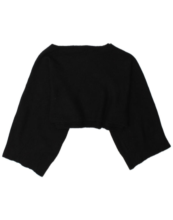 Zara Womens Crop Oversized Top Manga Longa Reino Unido 14 Médio Preto