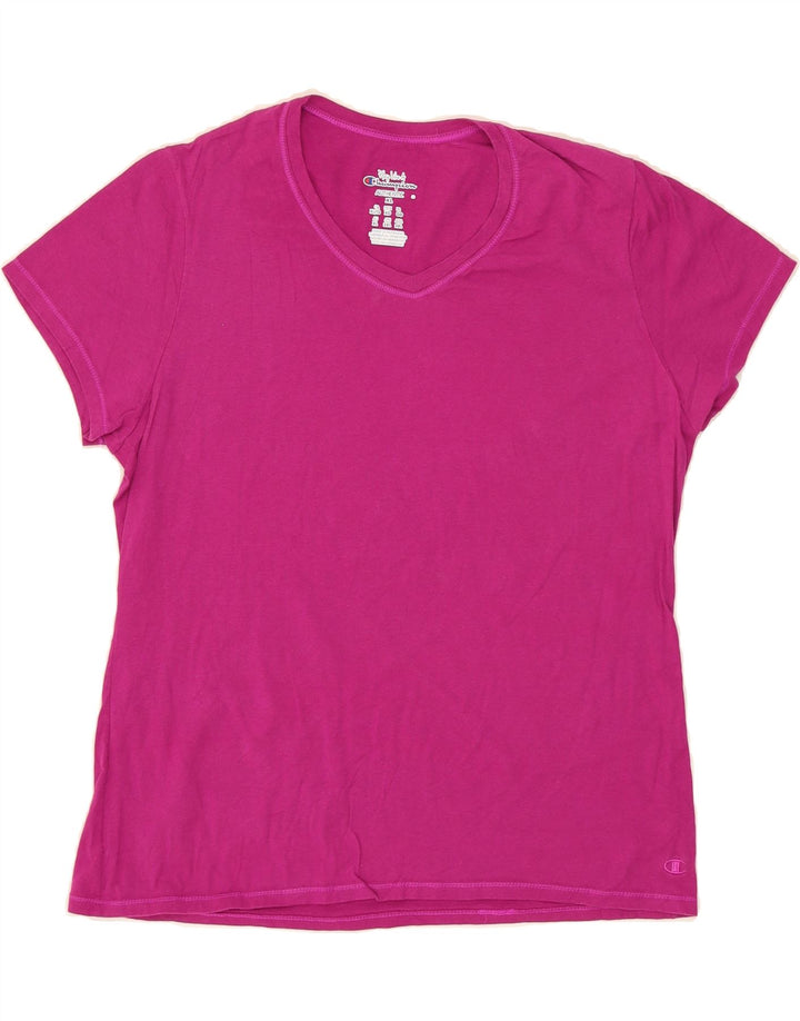CHAMPION Womens T-Shirt Top UK 18 XL Pink Cotton Vintage Champion and Second-Hand Champion from Messina Hembry 