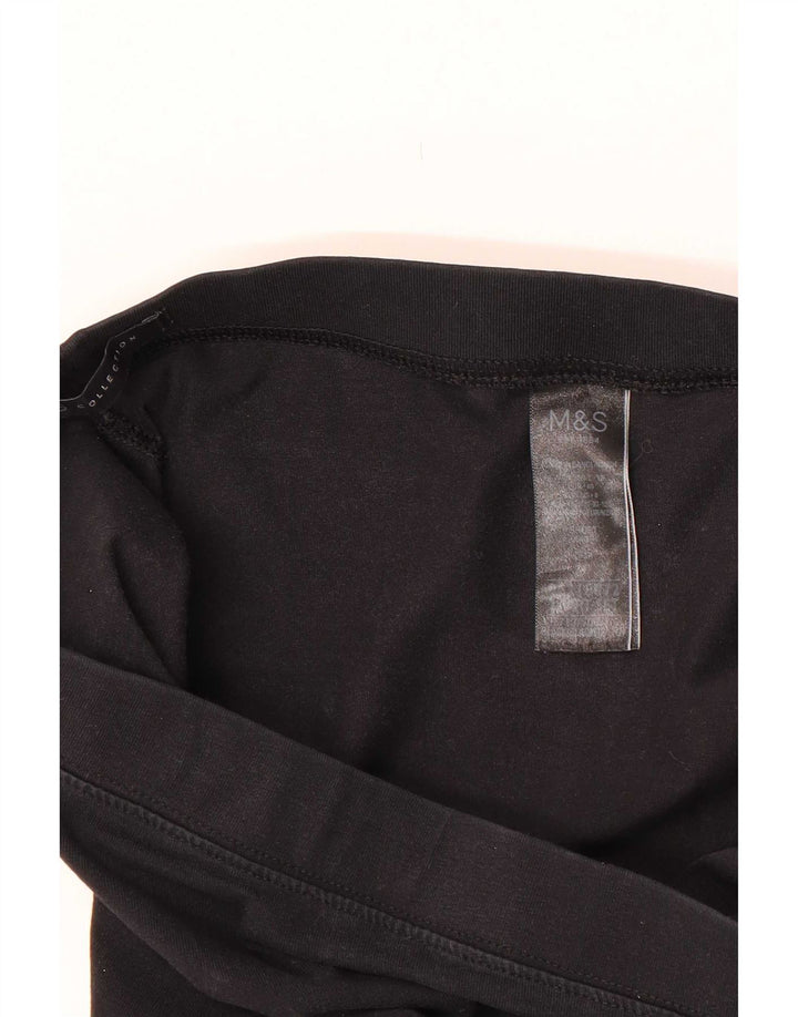 Leggings femininas Marks & Spencer Reino Unido 12 algodão preto médio