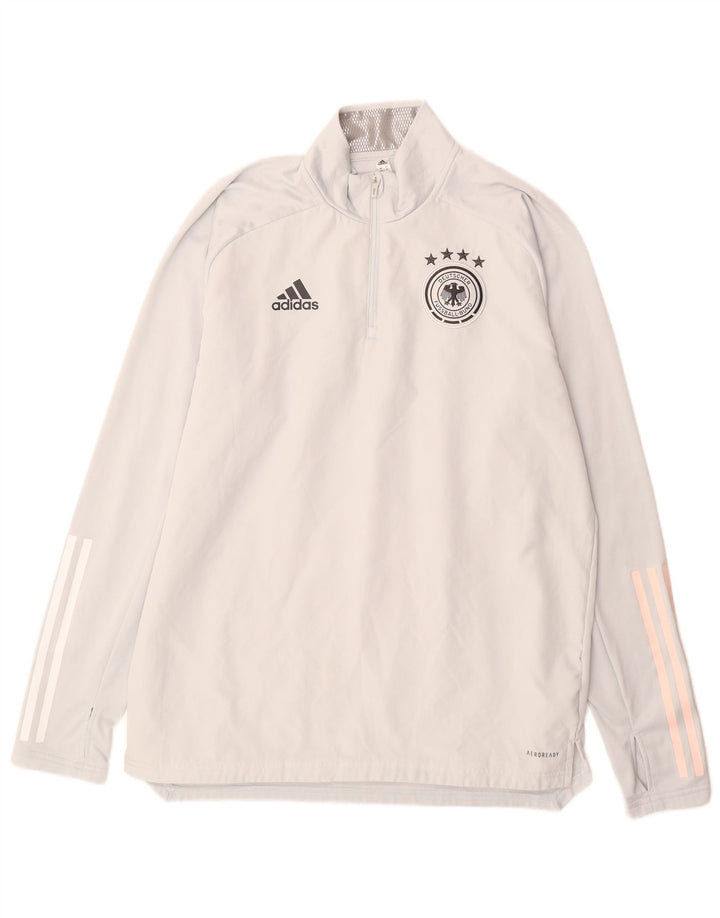 Adidas Mens Deutscher Fussball Bund Pullover Treino Top Cinza Médio
