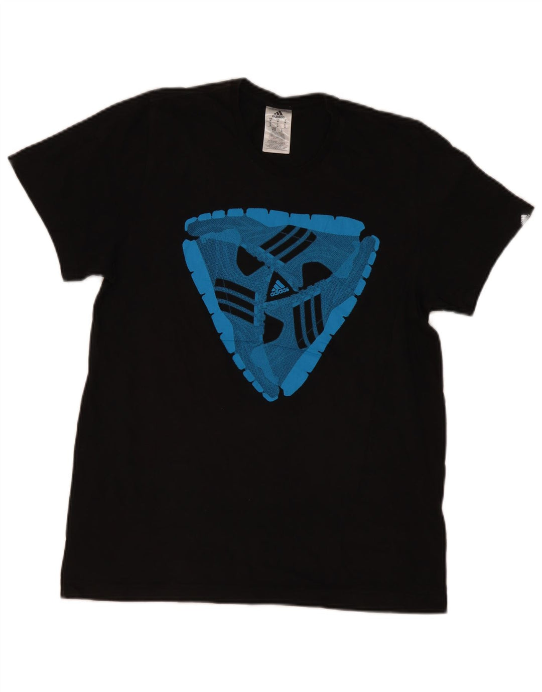 Adidas Mens Graphic T-Shirt Top Médio Algodão Preto