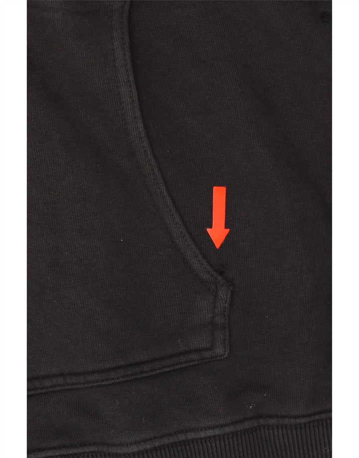 Suéter masculino Fila com capuz e zíper gráfico grande algodão preto