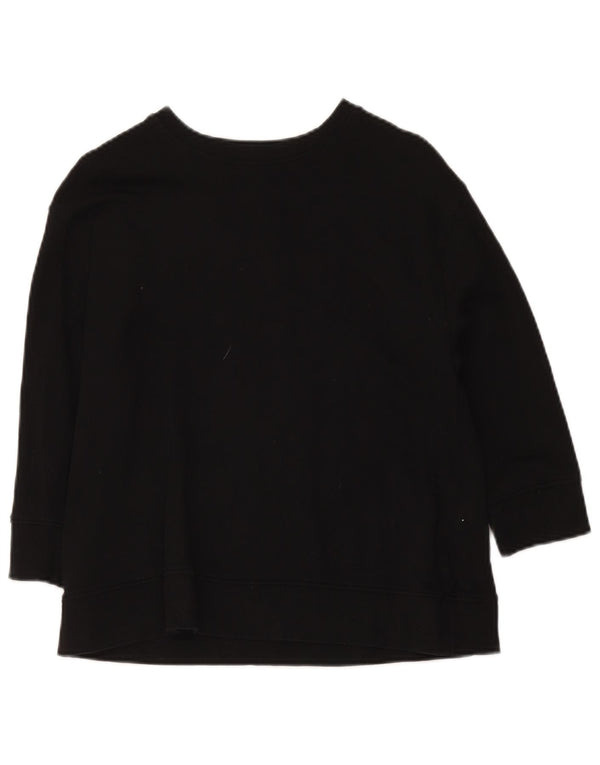 Moletom Zara feminino manga 3/4 Reino Unido 14 algodão preto médio