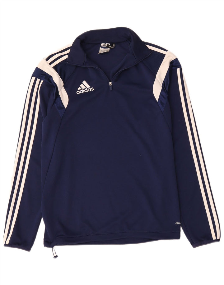 Adidas Mens Climacool Pullover Treino Top Pequeno Azul Marinho Colorblock