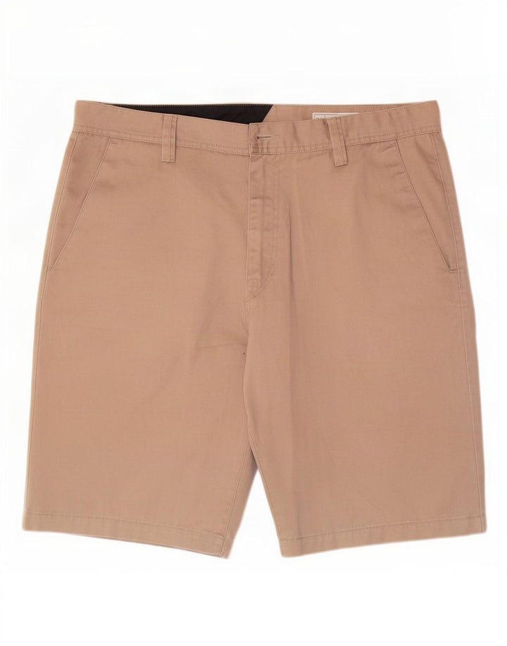 Volcom Mens Chino Shorts Grande W36 Poliéster Bege