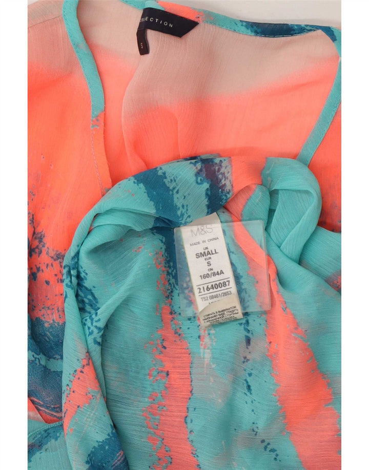 Vestido feminino transparente Marks & Spencer Kaftan Reino Unido 10 pequeno multicolorido