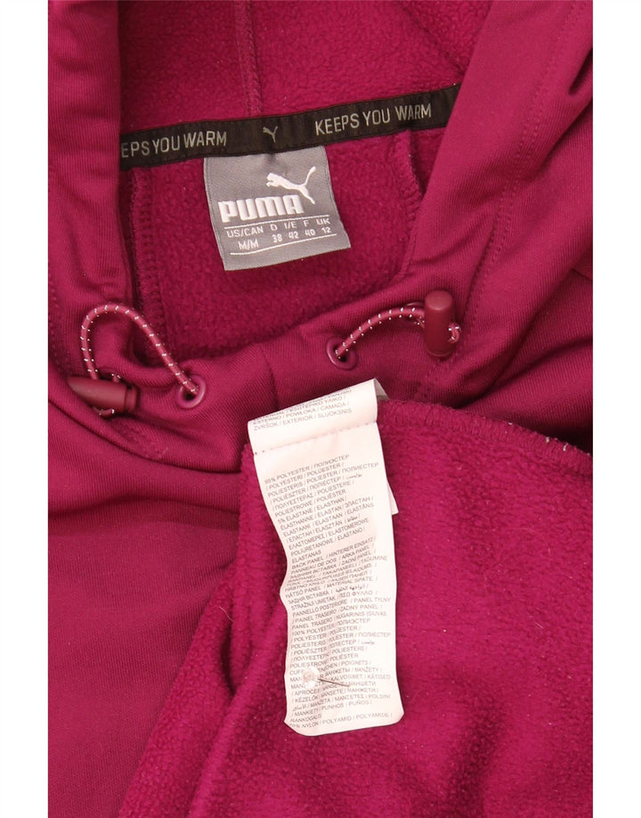 Puma feminino gráfico moletom com capuz UK 12 médio roxo poliéster