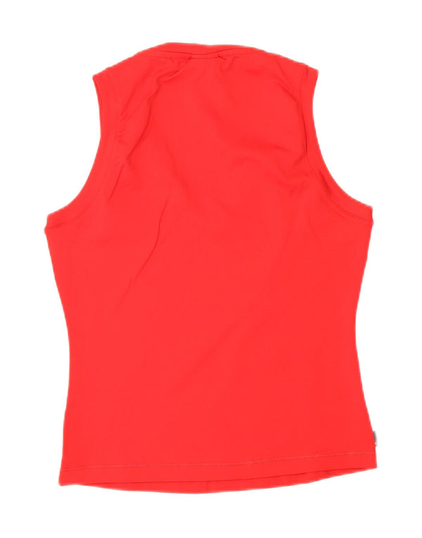 ADIDAS Womens Crop Vest Top UK 12 Medium Red Poliéster