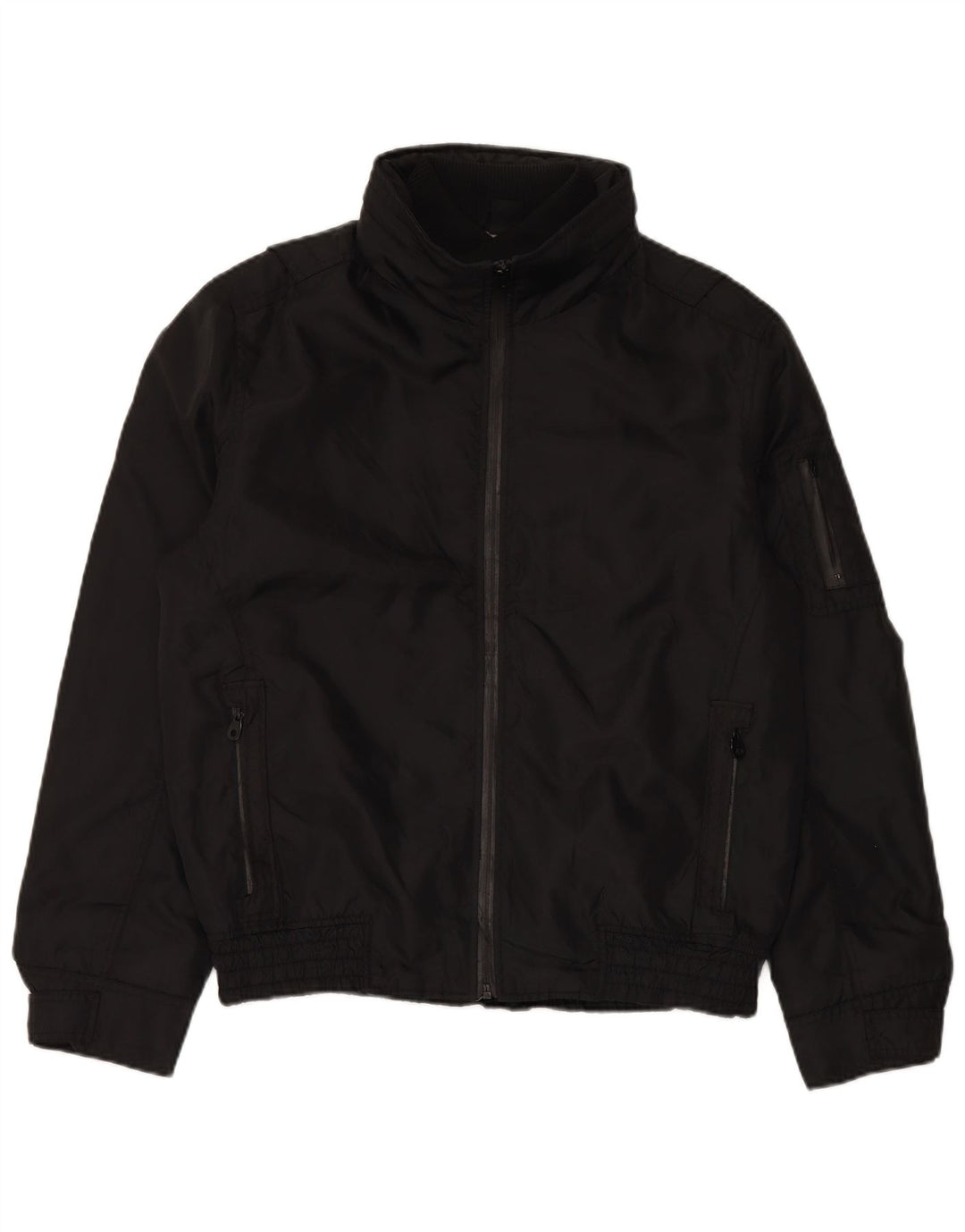 Jaqueta bomber masculina com capuz ZARA UK 40 grande nylon preto