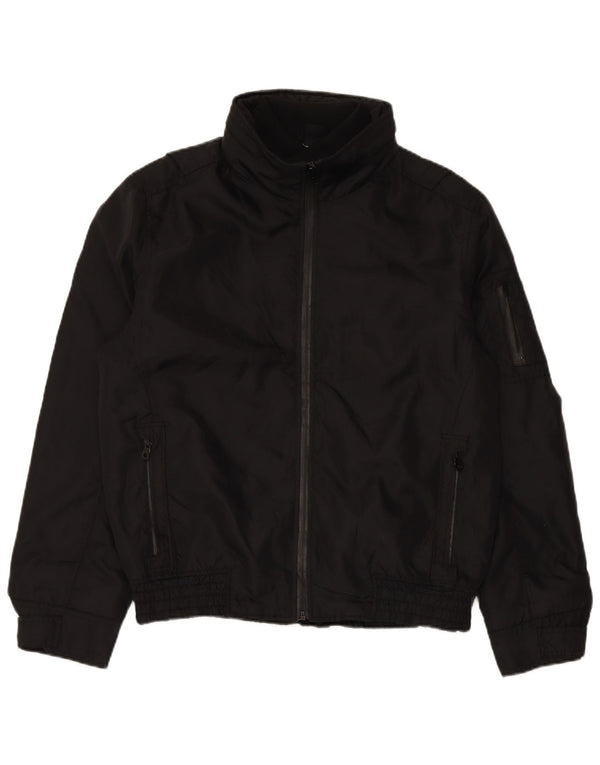 Jaqueta bomber masculina com capuz ZARA UK 40 grande nylon preto