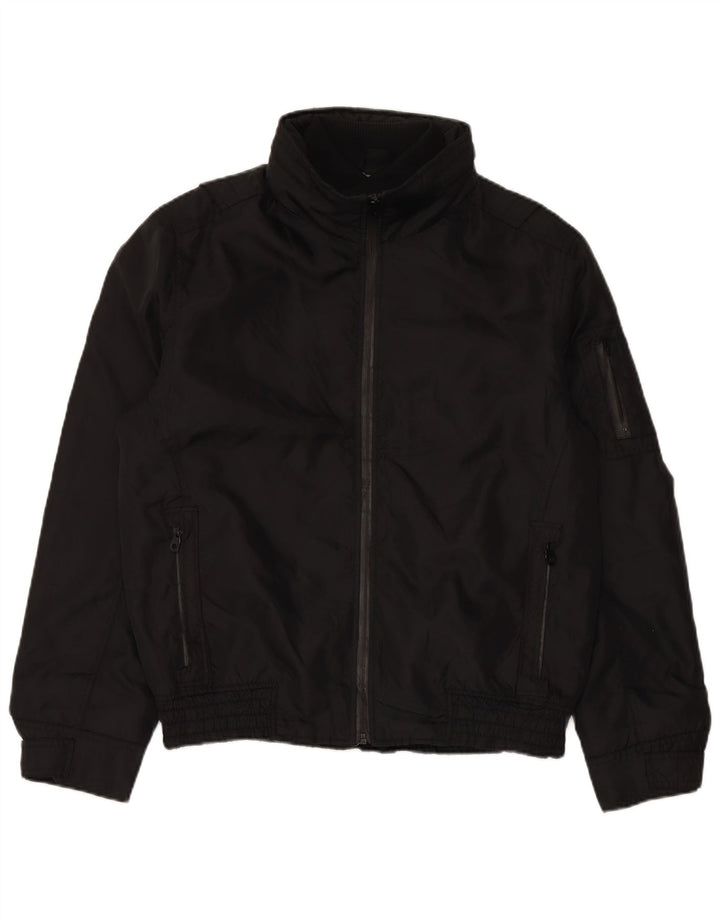 Jaqueta bomber masculina com capuz ZARA UK 40 grande nylon preto