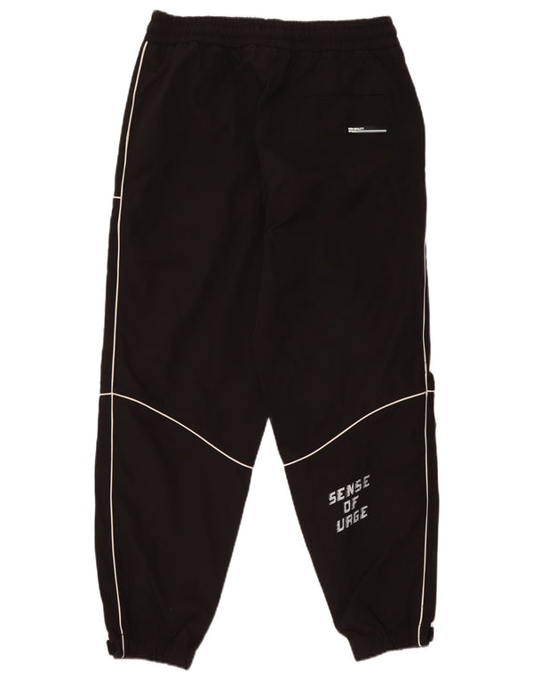 Calça esportiva feminina Zara com estampa gráfica e jogging UK 14 grande poliéster preto