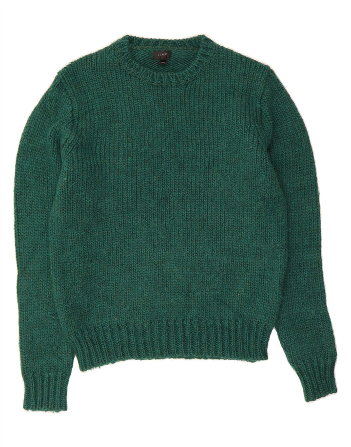 J. CREW Suéter masculino com gola redonda de lã verde médio