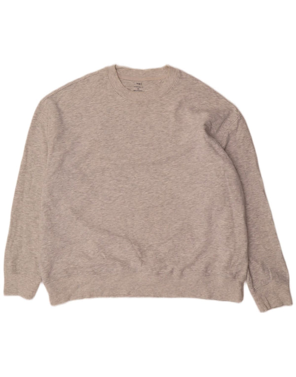Suéter masculino oversized Marks & Spencer 2XL algodão manchado cinza