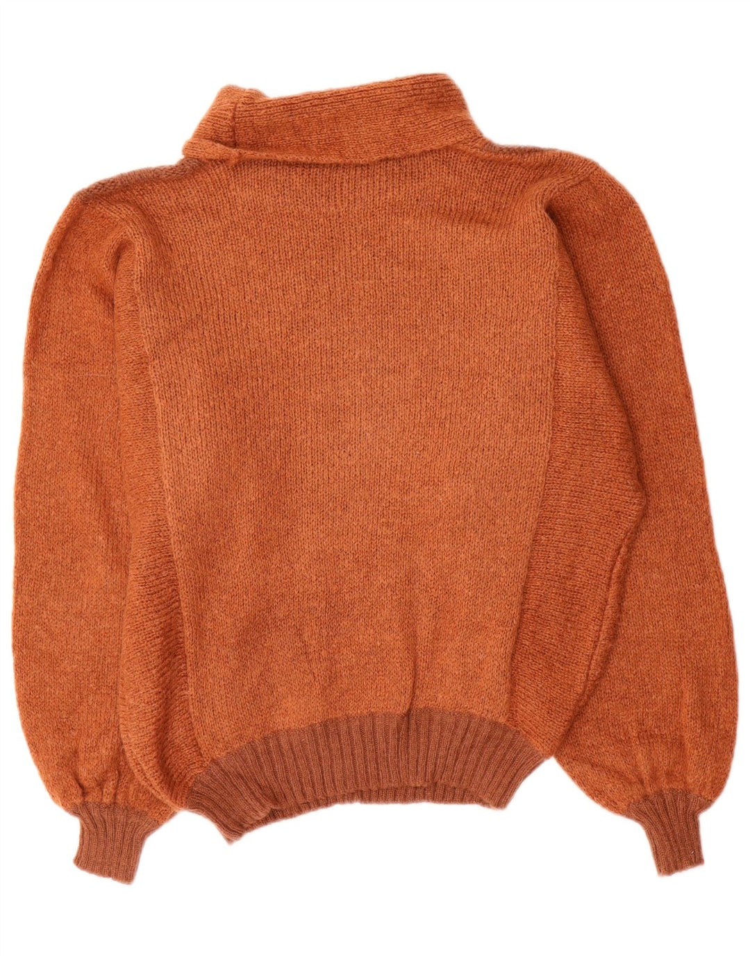 Suéter feminino vintage com gola redonda IT 46 grande bloco colorido marrom