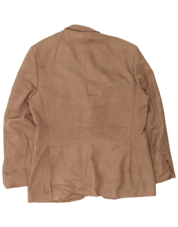 Jaqueta blazer masculina Zara com 2 botões EU 54 XL bege poliéster
