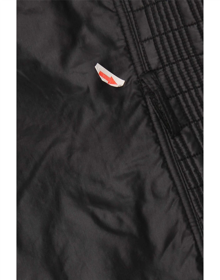 Jaqueta acolchoada feminina vintage UK 12 nylon preto médio