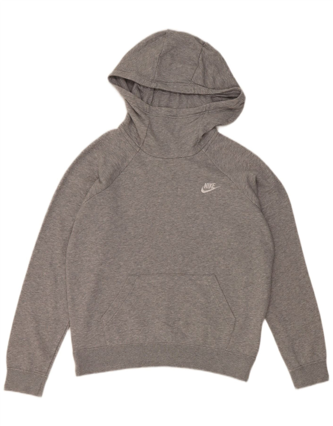 Nike Womens Hoodie Jumper UK 14 Médio Cinza Algodão