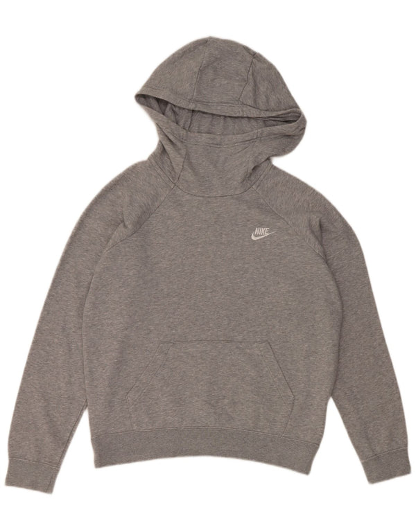 Nike Womens Hoodie Jumper UK 14 Médio Cinza Algodão