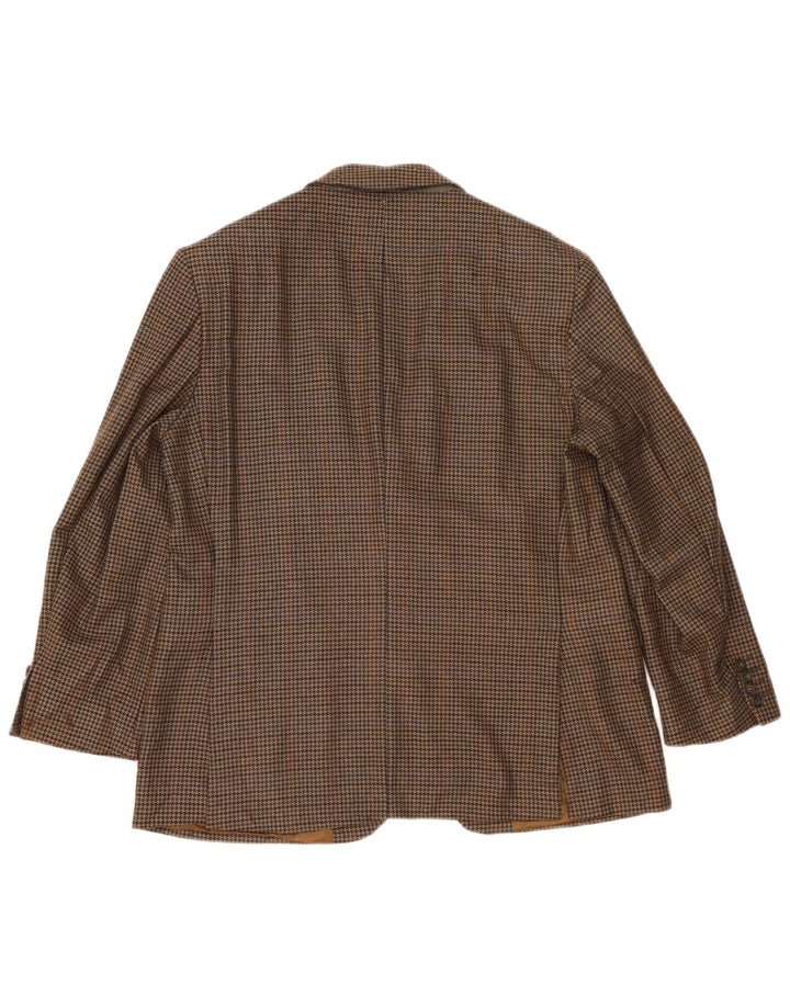 Jaqueta blazer masculina de 2 botões MARKS & SPENCER Reino Unido 42 grande cáqui houndstooth