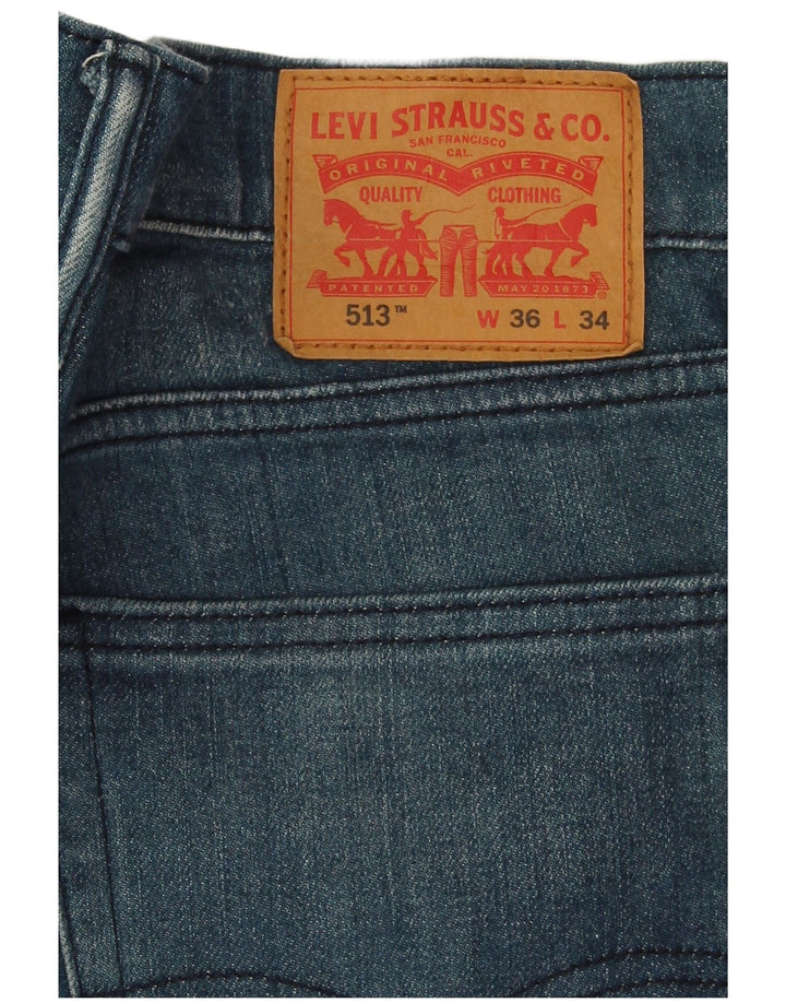 Calça jeans masculina Levi's 513 Slim Straight W36 L28 azul algodão