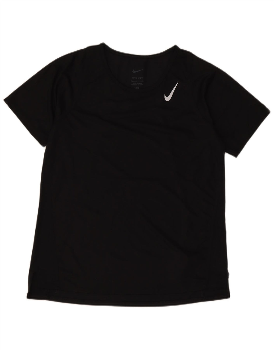 Camiseta feminina Nike Dri Fit Top UK 10 pequena preta poliéster