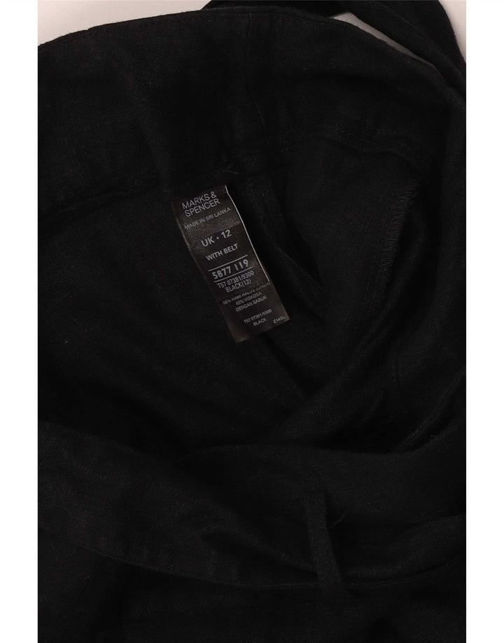 Shorts casuais femininos Marks & Spencer UK 12 médio W32 linho preto