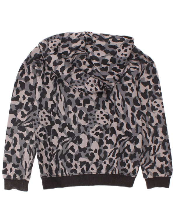 Suéter Puma feminino com capuz e zíper 7-8 anos algodão camuflado cinza