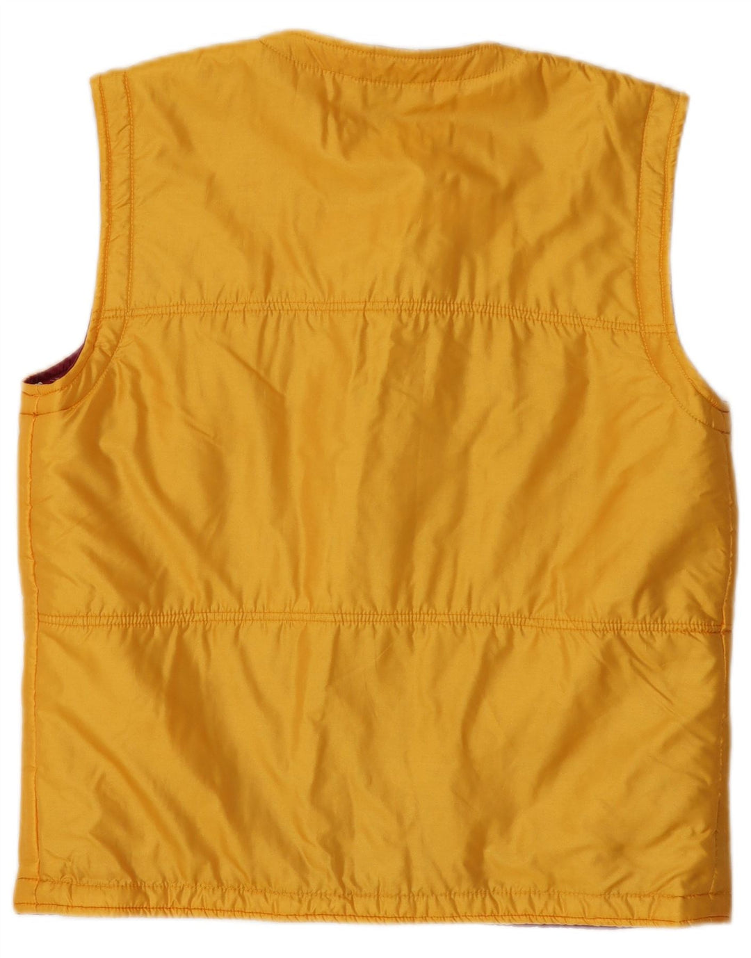 Colete feminino vintage IT 46 grande poliamida floral amarelo