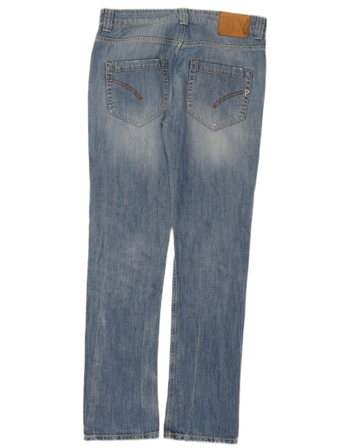 Calça jeans reta feminina DONDUP desgastada W32 L32 azul