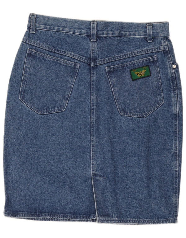 Saia jeans feminina selvagem IT 50 XL W34 algodão azul