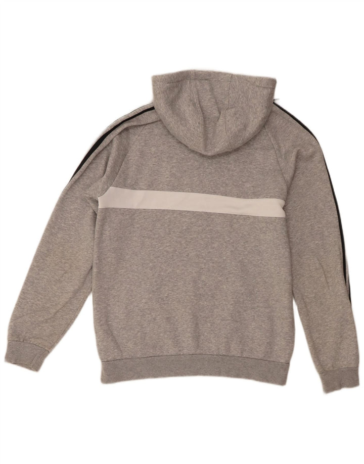 Adidas Mens Hoodie Jumper Pequeno Cinza Colorblock Algodão
