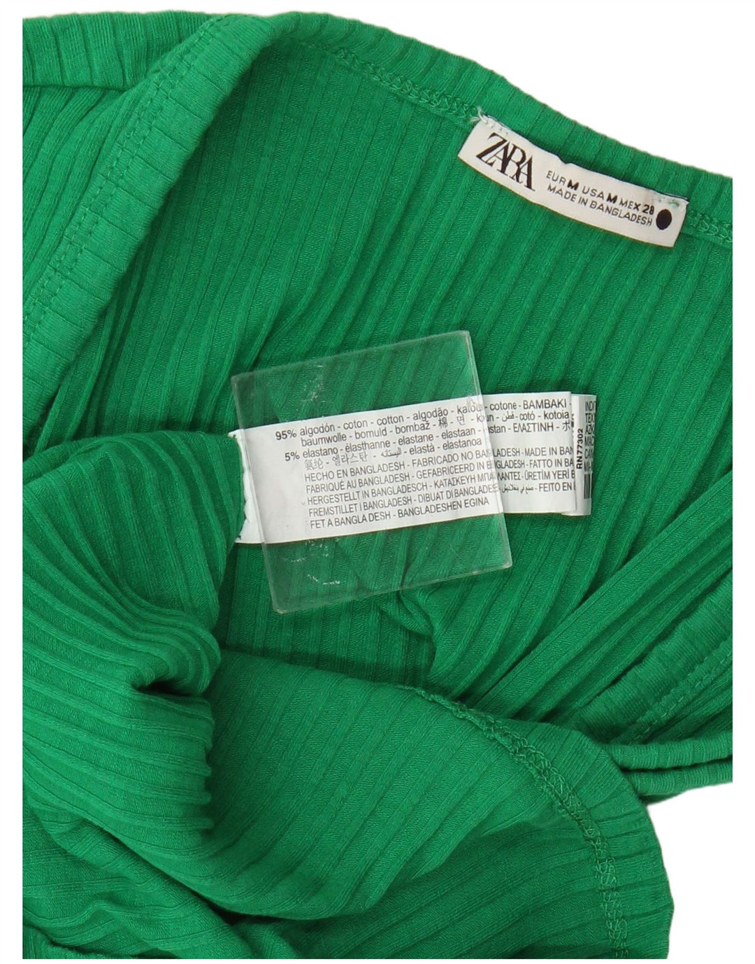 Colete feminino Zara UK 12 algodão verde médio