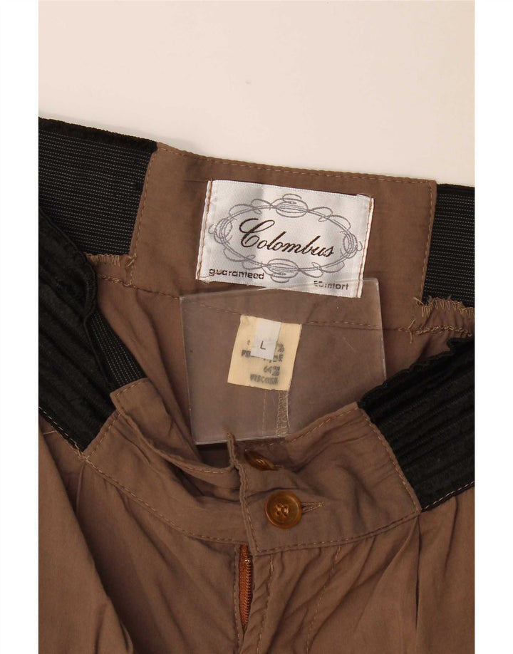 Calça harém feminina Colombus grande W32 L31 marrom colorblock