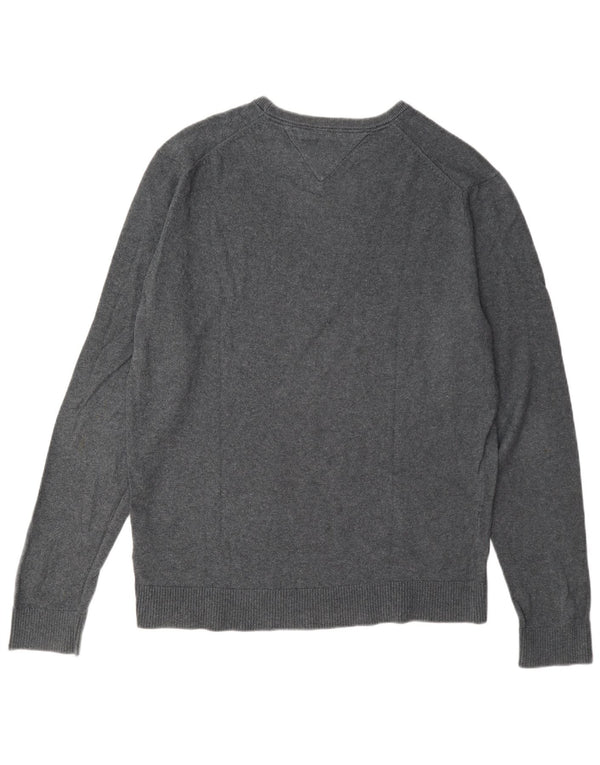 Tommy Hilfiger Mens Crew Neck Jumper Sweater XL Grey Cotton