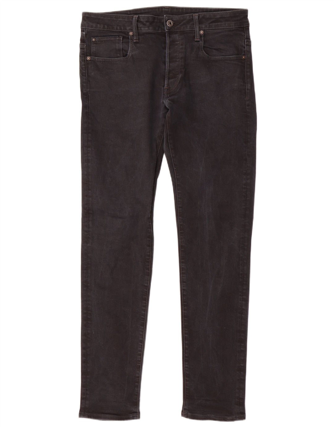 G-Star Masculino 3301 Slim Jeans W34 L34 Algodão Preto