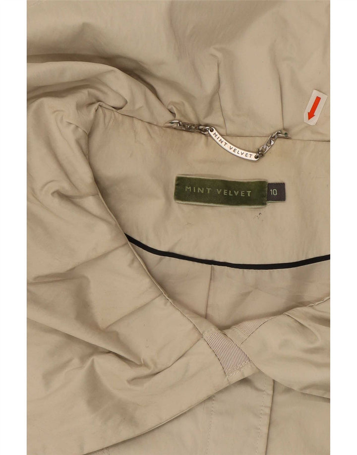 Jaqueta Parka feminina MINT VELVET de grandes dimensões Reino Unido 10 poliéster bege pequeno