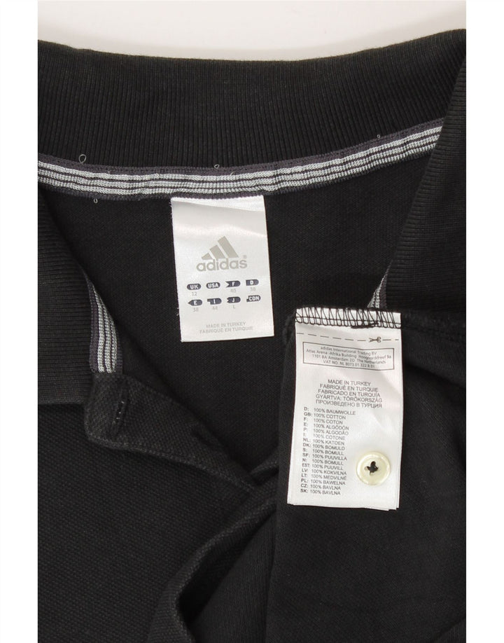 Camisa Polo Adidas Feminina UK 12 Médio Algodão Preto