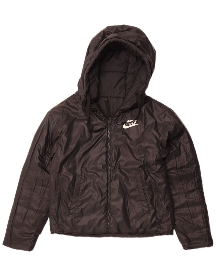 Jaqueta acolchoada reversível com capuz feminina NIKE UK 10 pequena poliéster preta