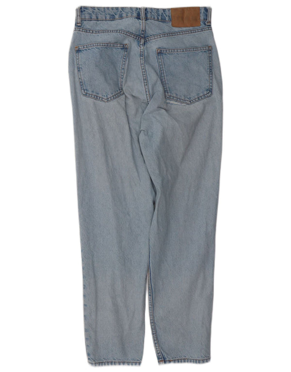 Zara Jeans feminino cintura alta cônico UE 38 pequeno W28 L27 algodão azul