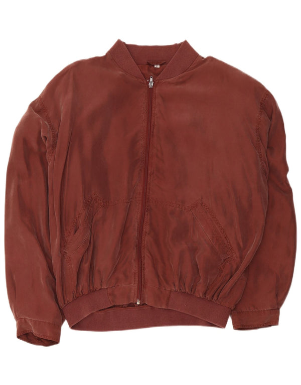 Cacharel Mens Loose Fit Bomber Jacket UK 40 Grande Seda Borgonha