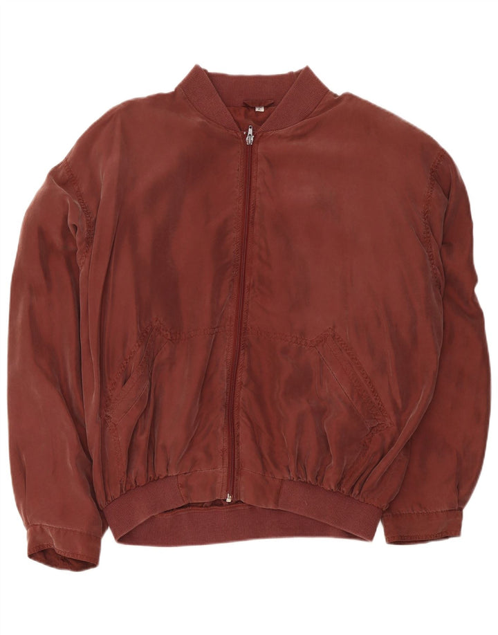 Cacharel Mens Loose Fit Bomber Jacket UK 40 Grande Seda Borgonha