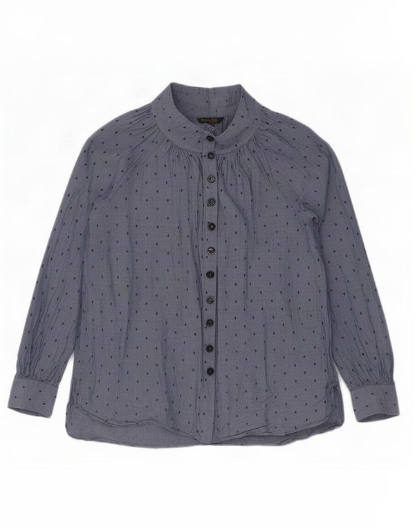 Blusa feminina Massimo Dutti EU 40 algodão geométrico azul médio