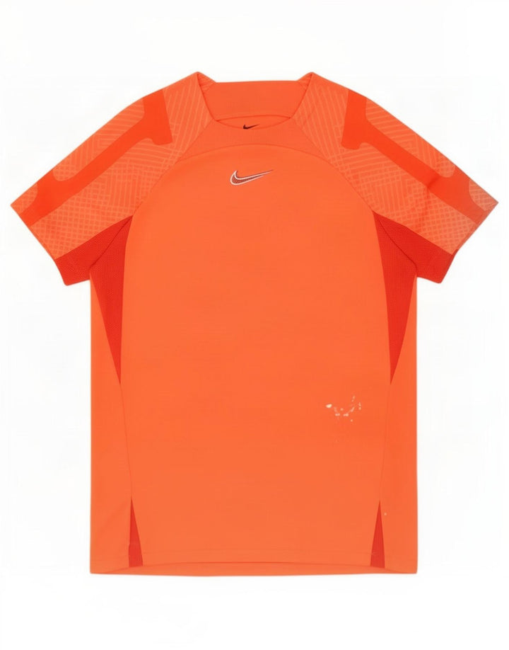 Camiseta gráfica masculina Nike Top médio laranja colorblock poliéster