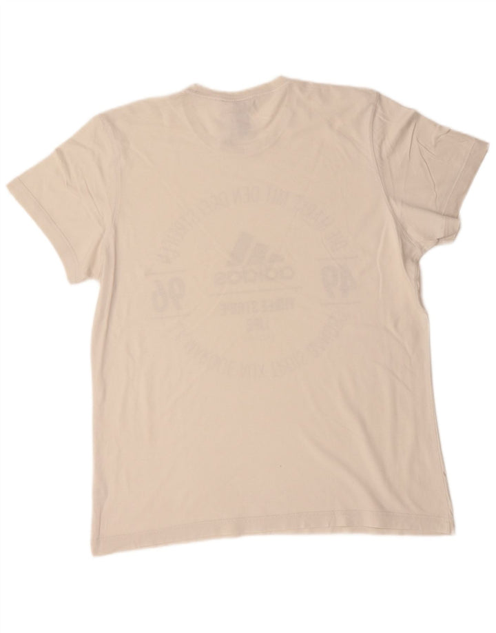 ADIDAS Mens Graphic T-Shirt Top Grande Algodão Branco