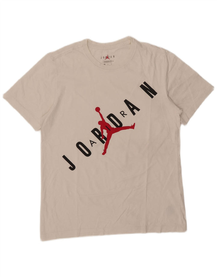 Camiseta Jordan Mens Standard Fit Graphic Top Médio Algodão Branco