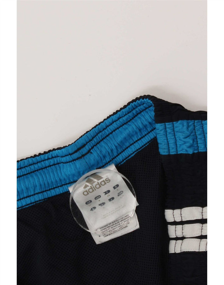 Shorts esportivos masculinos Adidas grande poliéster colorblock azul marinho