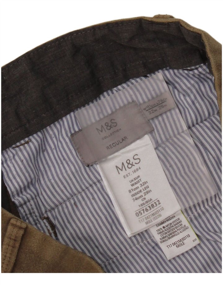 Calça Chino Regular Feminina Marks & Spencer W32 L29 Algodão Bege
